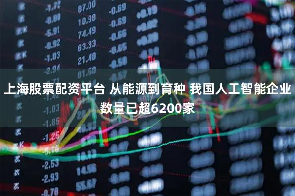 上海股票配资平台 从能源到育种 我国人工智能企业数量已超6200家